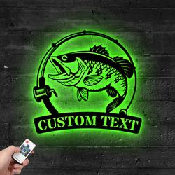 custom barramundi fishing metal sign with led light fishman man cave home decor 509 3