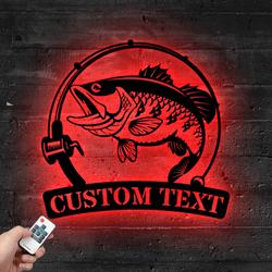custom barramundi fishing metal sign with led light fishman man cave home decor 509 4