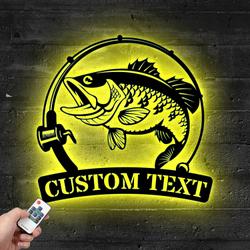 custom barramundi fishing metal sign with led light fishman man cave home decor 509 5