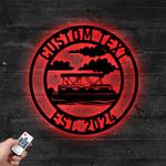 custom boat metal sign with led light lake house wall art decor 380 0