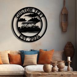 custom boat metal sign with led light lake house wall art decor 380 2