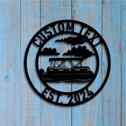 custom boat metal sign with led light lake house wall art decor 380 3