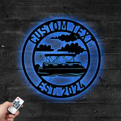 custom boat metal sign with led light lake house wall art decor 380 5