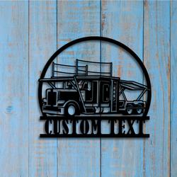custom car carrier truck metal sign with led light auto transport trailer company wall decor 371 3