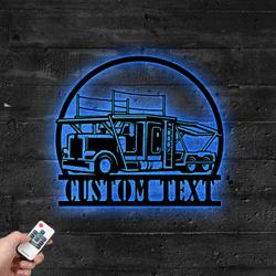 custom car carrier truck metal sign with led light auto transport trailer company wall decor 371 5