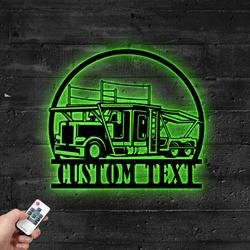 custom car carrier truck metal sign with led light auto transport trailer company wall decor 371 6