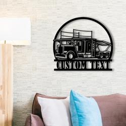 custom car carrier truck metal sign with led light auto transport trailer company wall decor 371 8