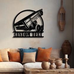 custom dump truck trailer metal sign with led light transport vehicle company wall decor 359 2