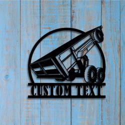 custom dump truck trailer metal sign with led light transport vehicle company wall decor 359 3