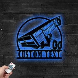 custom dump truck trailer metal sign with led light transport vehicle company wall decor 359 5