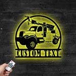 custom utility truck repair truck metal sign with led light heavy equipment service company wall decor 319 0