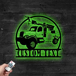 custom utility truck repair truck metal sign with led light heavy equipment service company wall decor 319 1