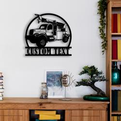 custom utility truck repair truck metal sign with led light heavy equipment service company wall decor 319 2