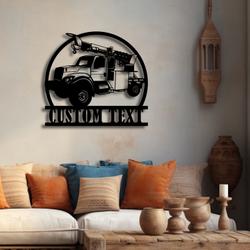 custom utility truck repair truck metal sign with led light heavy equipment service company wall decor 319 3