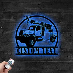 custom utility truck repair truck metal sign with led light heavy equipment service company wall decor 319 5