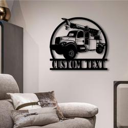 custom utility truck repair truck metal sign with led light heavy equipment service company wall decor 319 7
