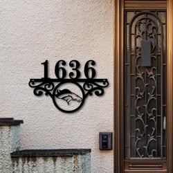 denver broncos metal monogram address nfl fan house number sign 873 5