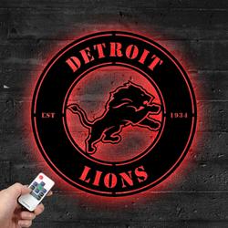 detroit lions metal led sign wall art home decor 1841 1