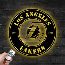 Los Angeles Lakers Metal LED Sign Wall Art Home Decor
