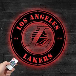 los angeles lakers metal led sign wall art home decor 1892 1
