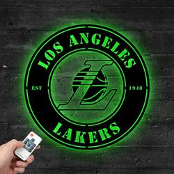los angeles lakers metal led sign wall art home decor 1892 3