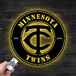 minnesota twins metal led sign wall art home decor 1933 2