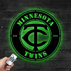 minnesota twins metal led sign wall art home decor 1933 3