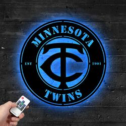 minnesota twins metal led sign wall art home decor 1933 5