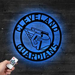 mlb cleveland guardians metal led sign wall art home decor 807 4