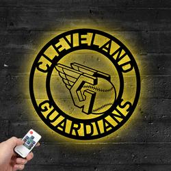 mlb cleveland guardians metal led sign wall art home decor 807 5