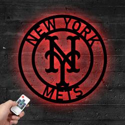 mlb new york mets metal led sign wall art home decor 801 3