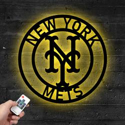 mlb new york mets metal led sign wall art home decor 801 4