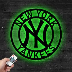 mlb new york yankees metal led sign wall art home decor 797 3