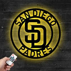 MLB San Diego Padres Metal LED Sign Wall Art Home Decor