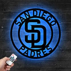 mlb san diego padres metal led sign wall art home decor 793 4