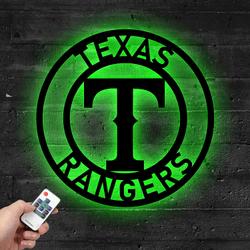 mlb texas rangers metal led sign wall art home decor 790 2