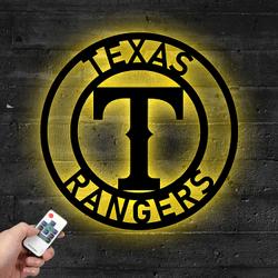 mlb texas rangers metal led sign wall art home decor 790 4