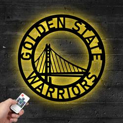 NBA Golden State Warriors Metal LED Sign Wall Art Home Decor