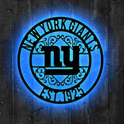 new york giants metal sign led light nfl monogram wall art decor 41 2