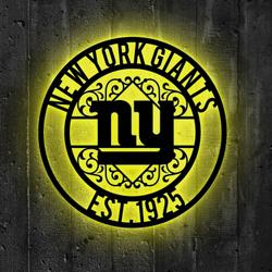 new york giants metal sign led light nfl monogram wall art decor 41 3