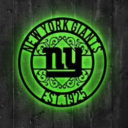 new york giants metal sign led light nfl monogram wall art decor 41 4