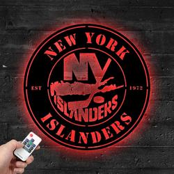 new york islanders metal led sign wall art home decor 1864 1