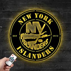 new york islanders metal led sign wall art home decor 1864 3