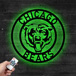 nfl chicago bears metal led sign wall art home decor 736 3