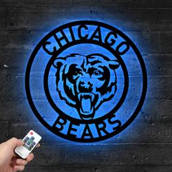 nfl chicago bears metal led sign wall art home decor 736 4