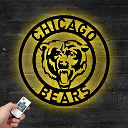 nfl chicago bears metal led sign wall art home decor 736 5