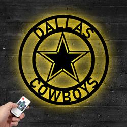 nfl dallas cowboys metal led sign wall art home decor 734 5