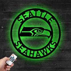 NFL Seattle Seahawks Metal LED Sign Wall Art Home Decor