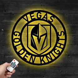 NHL Vegas Golden Knights Metal LED Sign Wall Art Home Decor