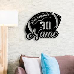 personalized us football player name metal sign with led light sport lover wall art home decor 406 8